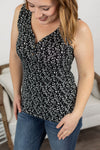 Addison Henley Tank - Black and White Leopard