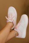 Mile a Minute Platform Sneakers - Pink and Beige