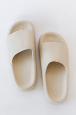 Go All Out Slide-On Sandals in Beige