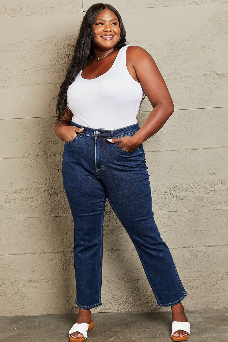 Judy Blue Kailee Tummy Control High Waisted Straight Jeans –