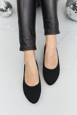 Take Your Time Scalloped Trim Flats in Black
